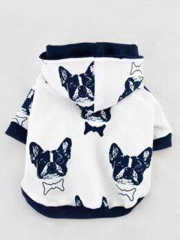 Dog Coats Cotton Bulldog Pet Hoodies White Small Dog Clothes 06-1189