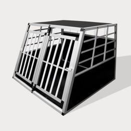 Aluminum Small Double Door Dog cage 89cm 75a 06-0772 www.petgoodsfactory.com