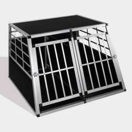 Aluminum Dog cage size 104cm Large Double Door Dog cage 65a 06-0775 www.petgoodsfactory.com