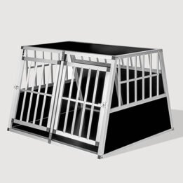 Aluminum Large Double Door Dog cage With Separate board 65a 104 06-0776 www.petgoodsfactory.com