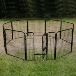 Square Tube Pet Fence 10 Panels Wire Dog Playpen Large Metal Foldable Dog Kennels Playpen 06-0126 www.petgoodsfactory.com