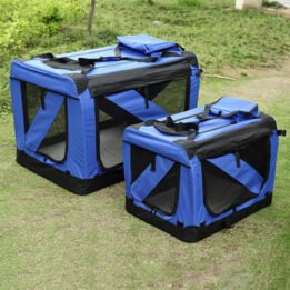 Blue Large Dog Travel Bag Waterproof Oxford Cloth Pet Carrier Bag