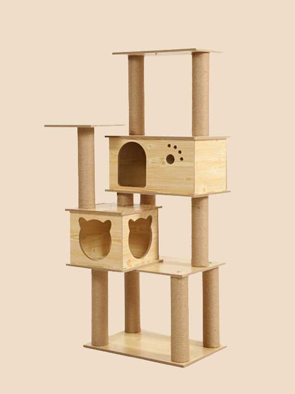 Novo produto por atacado de madeira maciça para gatos, árvore de estimação, estrutura de escalada para gatos 06-1153 www.petgoodsfactory.com