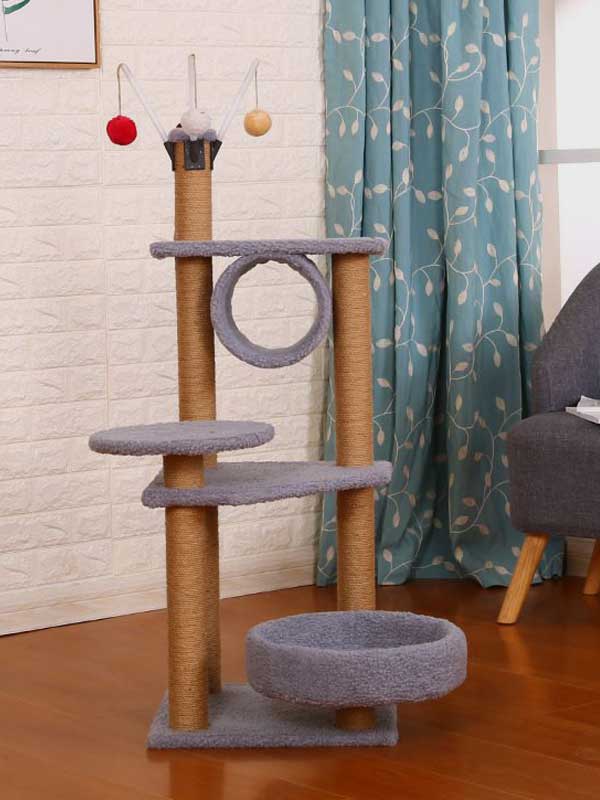 Fábrica OEM atacado estrutura de escalada para gatos Plataforma de brinquedos para animais de estimação com árvores para gatos 06-1175 www.petgoodsfactory.com