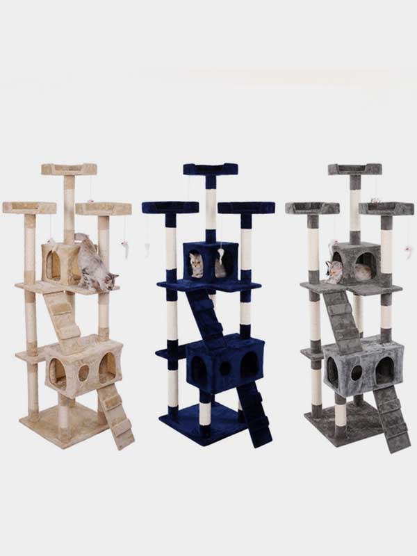 Cat-Tree-Factory-OEM-Classic-Hot-Selling-Three-Layer-Three-Platform-Two-Soft-Nest-Flannel-Sisal-Column-Cat-Climbing-Frame-06-1171