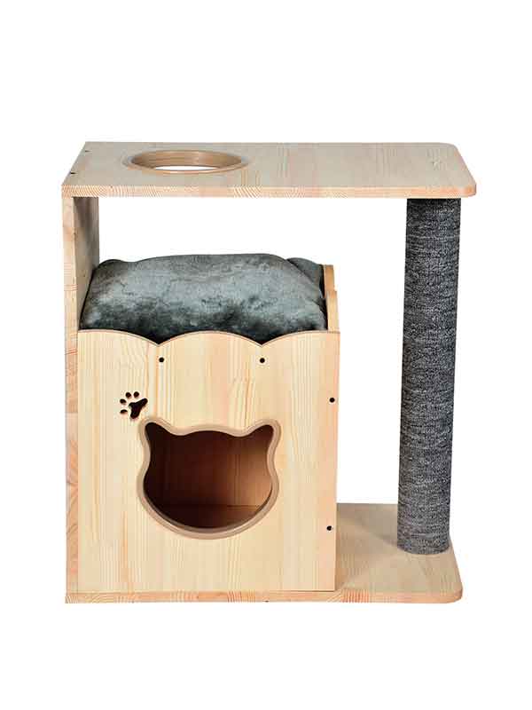 Wheasale Pine Wooden Cat Tree House 06-0188