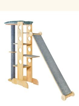 Wood Slide Cat Tree Pine Wooden Slide Cat Toys Tree house 06-0192