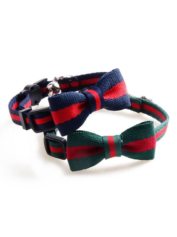 Manufacturer Wholesale Classic Color Plaid Design Cat Collar With Bowknot Bell 06-1610 www.petgoodsfactory.com