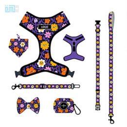 Pet harness factory new dog leash vest-style printed dog harness set small and medium-sized dog leash 109-0021 www.petgoodsfactory.com