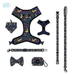 Pet harness factory new dog leash vest-style printed dog harness set small and medium-sized dog leash 109-0027 www.petgoodsfactory.com