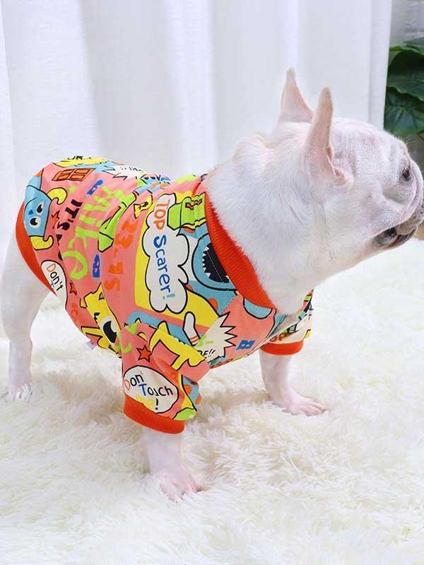 GMTPET Cartoon Pug Dog Bulldog Fat Dog Thickened Winter Warm Open Buckle With Elastic Method Fighting Autumn and Winter Plus Velvet Sweater 107-222036 www.petgoodsfactory.com