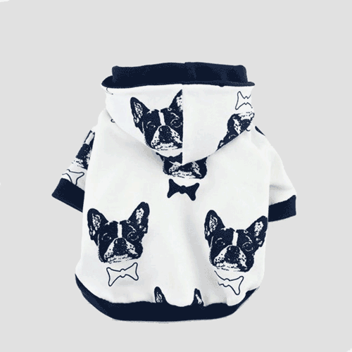 Pet Factory OEM Custom Dog Coats Cotton Bulldog Pet Hoodies White Small Dog Clothes 06-1189 Dog Clothes: Shirts, Sweaters & Jackets Apparel 06-1189