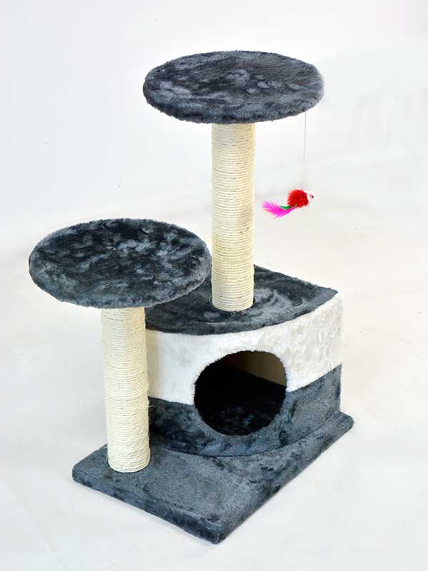 Árbol de gatito de juguete de ratón de plataforma de habitación de gato de escalada de gato de dos colores 06-0009 www.petgoodsfactory.com