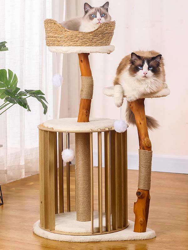 OEM natural trunk cat scratching post sisal wool cat tree 105-44022