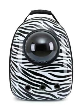 Zebra pattern upgraded side opening pet cat backpack 103-45025