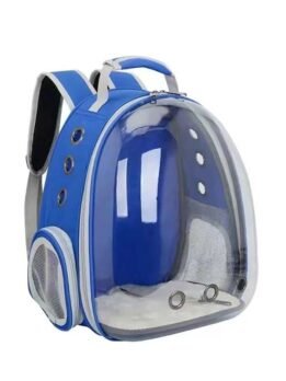 Transparent blue pet cat backpack with side opening 103-45055