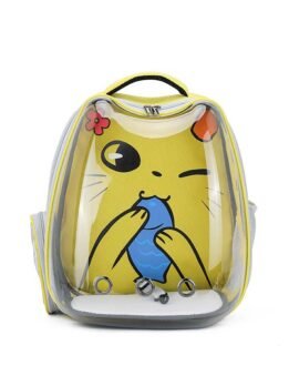 Yellow Transparent Breathable Cat Backpack Pet Bag 103-45078 www.petgoodsfactory.com