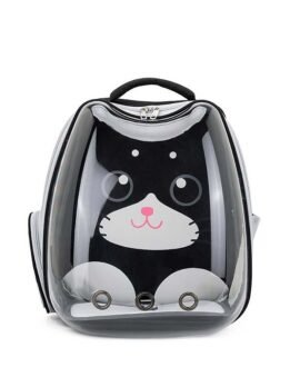 Black Transparent Breathable Cat Backpack Pet Bag 103-45081 www.petgoodsfactory.com