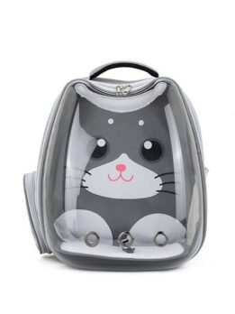 Gray Transparent Breathable Cat Backpack Pet Bag 103-45082 www.petgoodsfactory.com