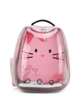 Pink Transparent Breathable Cat Backpack Pet Bag 103-45083 www.petgoodsfactory.com