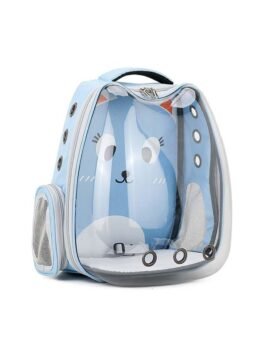 Light Blue Transparent Breathable Cat Backpack Pet Bag 103-45085 www.petgoodsfactory.com