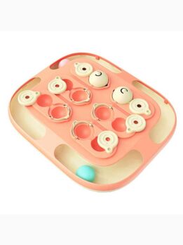 Interactive Cat Treasure Toy with Track Balls, Puzzle Feeder & Dual Difficulty