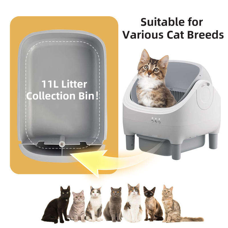 Wholesale New Design Automatic Cat Litter Box APP Control Dual Safety Sensors Self Cleaning Litter Box with Open-Top Design 116-5901 Pet Products Factory, OEM Manufacturer, Supplier, Agent www.petgoodsfactory.com Smart Cat litter box, Cat Litter Box, Cat Litter Box & Accessories, Cat Litter Box And Accessories