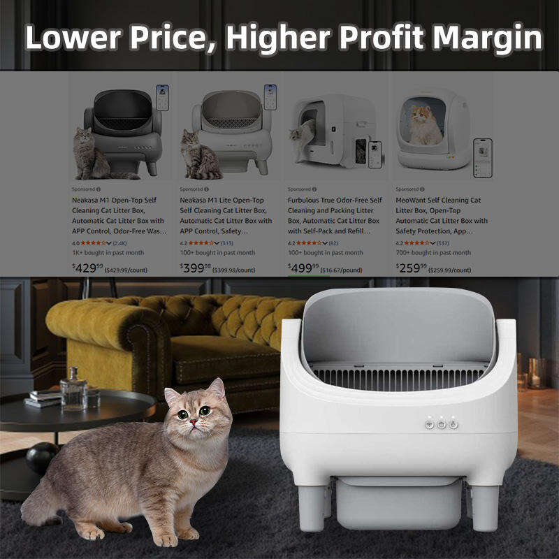 Wholesale New Design Automatic Cat Litter Box APP Control Dual Safety Sensors Self Cleaning Litter Box with Open-Top Design 116-5901 Pet Products Factory, OEM Manufacturer, Supplier, Agent www.petgoodsfactory.com Smart Cat litter box, Cat Litter Box, Cat Litter Box & Accessories, Cat Litter Box And Accessories