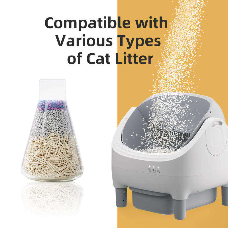 Wholesale New Design Automatic Cat Litter Box APP Control Dual Safety Sensors Self Cleaning Litter Box with Open-Top Design 116-5901 Pet Products Factory, OEM Manufacturer, Supplier, Agent www.petgoodsfactory.com Smart Cat litter box, Cat Litter Box, Cat Litter Box & Accessories, Cat Litter Box And Accessories